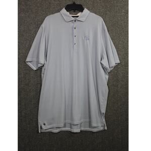 Greyson Polo Shirt 2XL Blue Stripe 4 Button Logo Golf Performance Athleisure